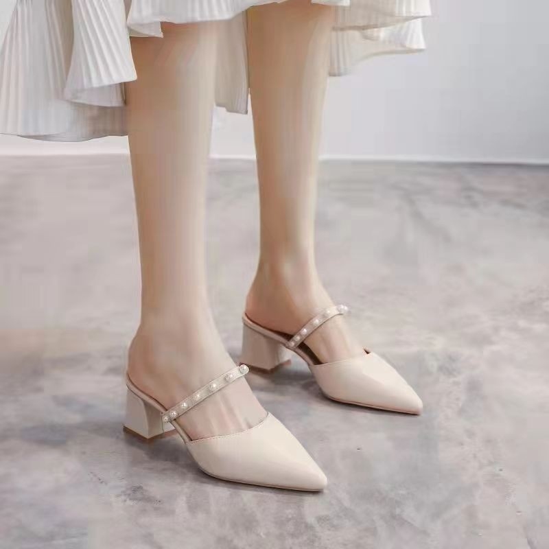 Women's Vintage Pointed Toe Mu - Vintage Fashion Heels ulasan dan harga