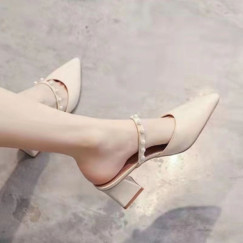 Women's Vintage Pointed Toe Mu - Vintage Fashion Heels ulasan dan harga