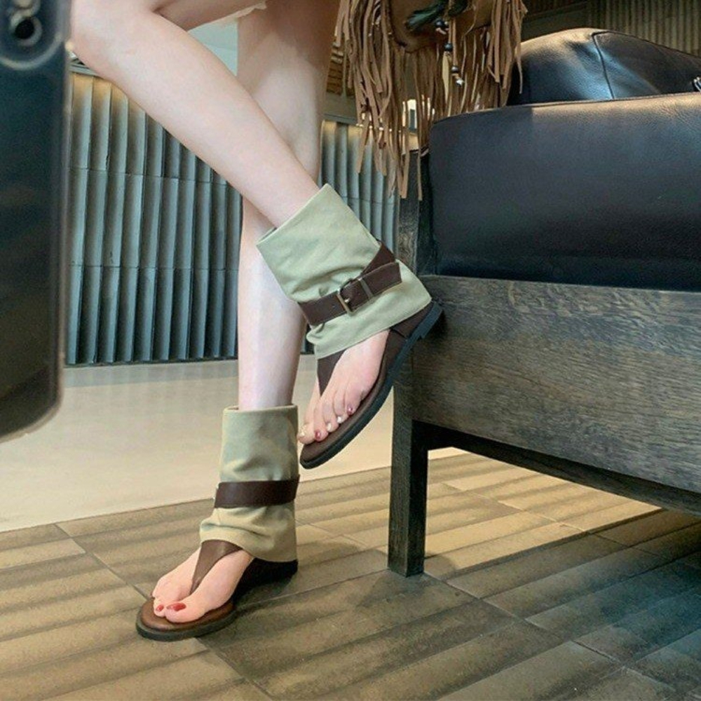 Vintage Color Block Toe Ring S - Vintage Fashion Heels ulasan dan harga